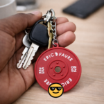 Porte-clés Eric Favre – Disque de Musculation (Rouge) – Image 2